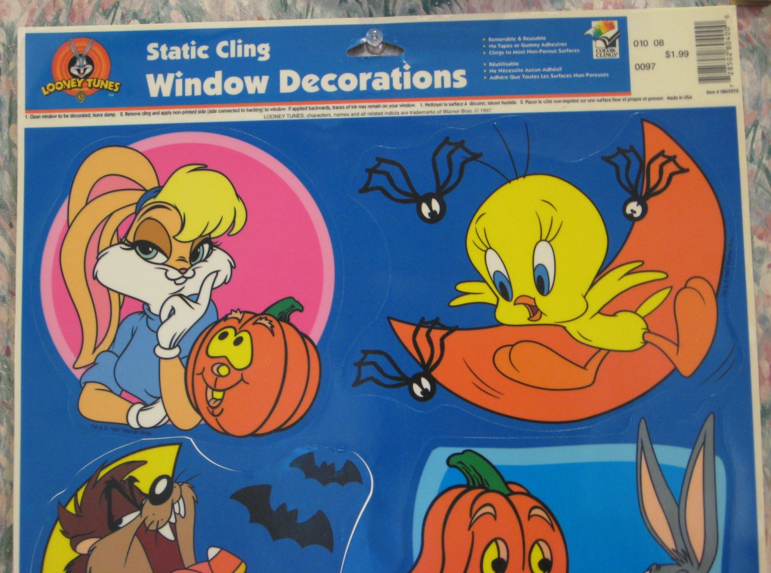 Décorations Halloween Vintage – Stickers Vitre Color Cling, États-Unis
