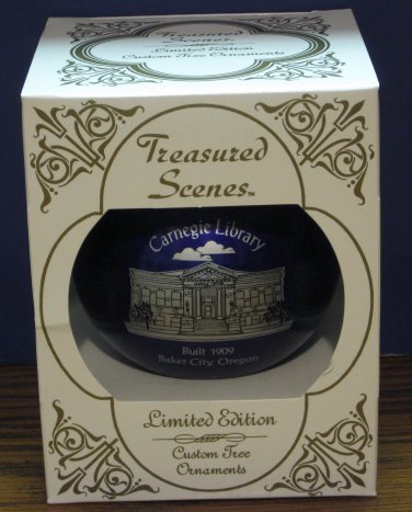 Baker City Oregon Historical Landmark Christmas Ornament - Carnegie Library - 2003