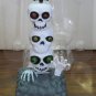 Solar Skull Heads Halloween Dancing Skulls Light Activated Decoration - New Open Box