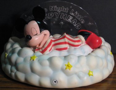 Disney Sleepy Sounds Mickey Mouse Motion Sensing Bedside Talking Night Light - 1995 Vintage