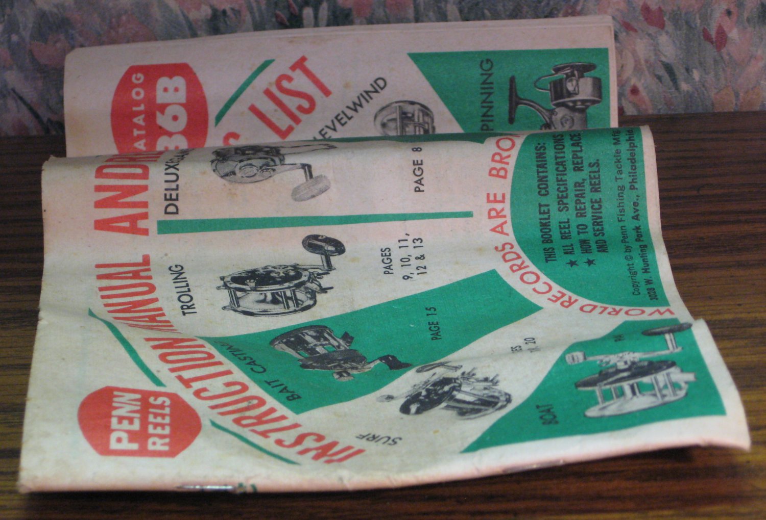 Penn Reels Fishing Reel 39 Page Catalog 36B 1976 Vintage