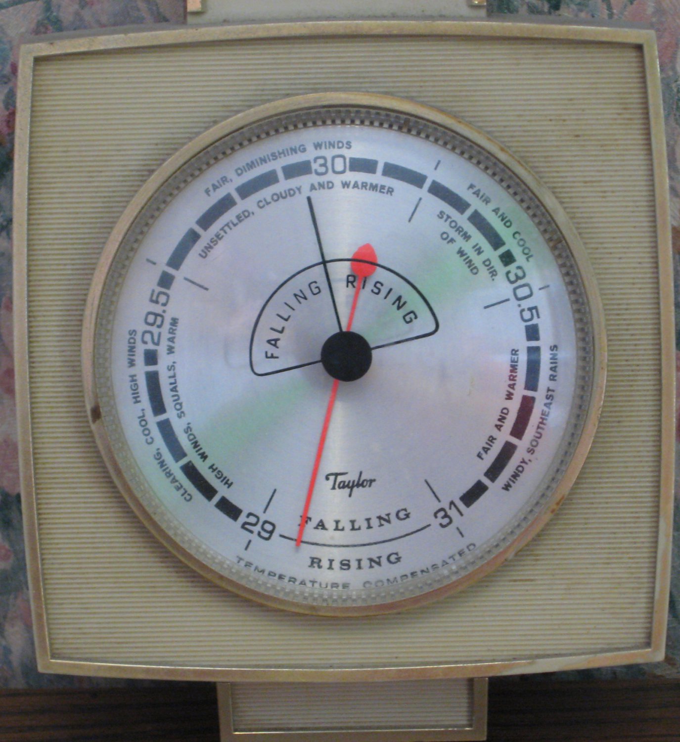 Taylor Wall Mounted Thermometer / Barometer 1970s Vintage