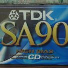 Audio Cassette Tape - TDK SA90 - 90 Minutes - Blue Label - No Date