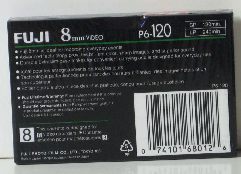 thumbnail image 2 of Fuji 3-Pack 120-Minute (8mm) Video Tapes (SP/LP Modes) 2 of 11