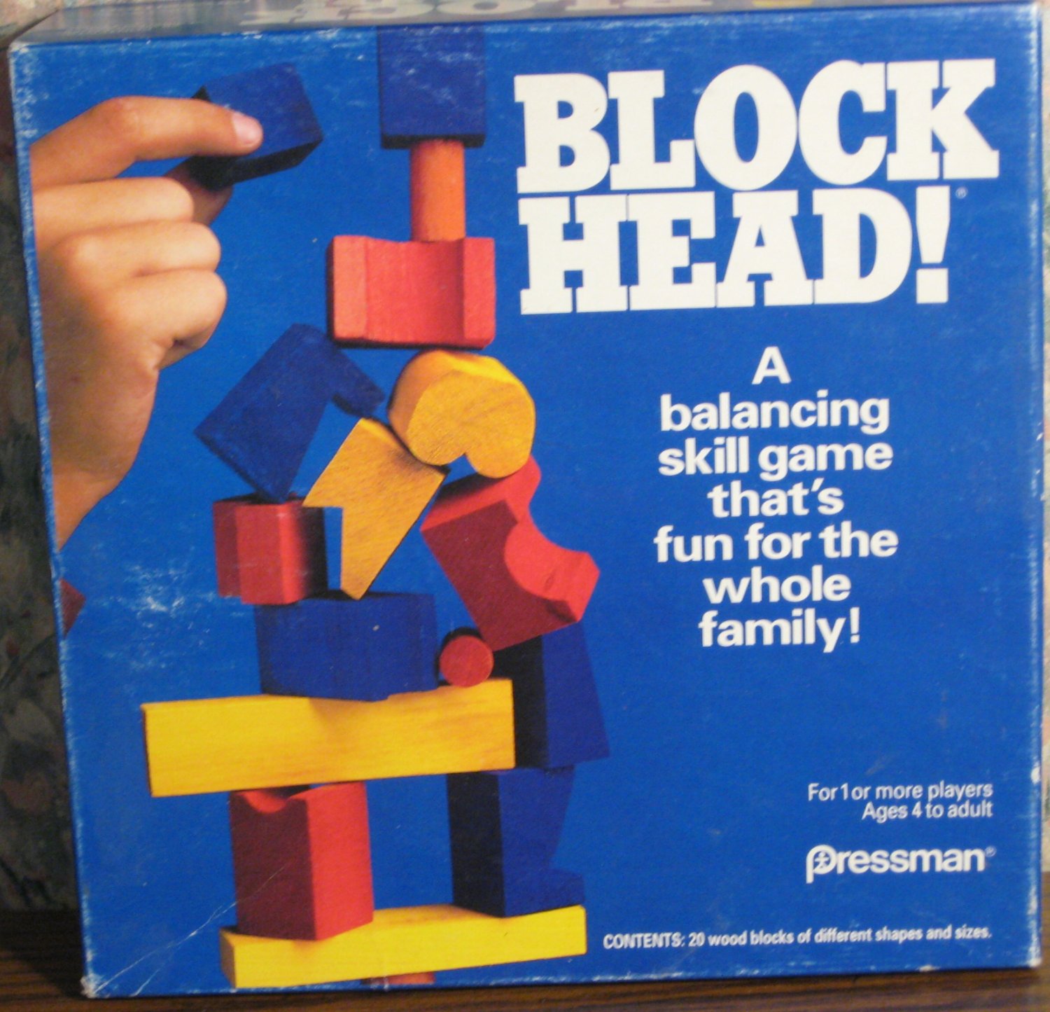 Block Head Balancing Stacking Game Pressman Blockhead 1992 Vintage