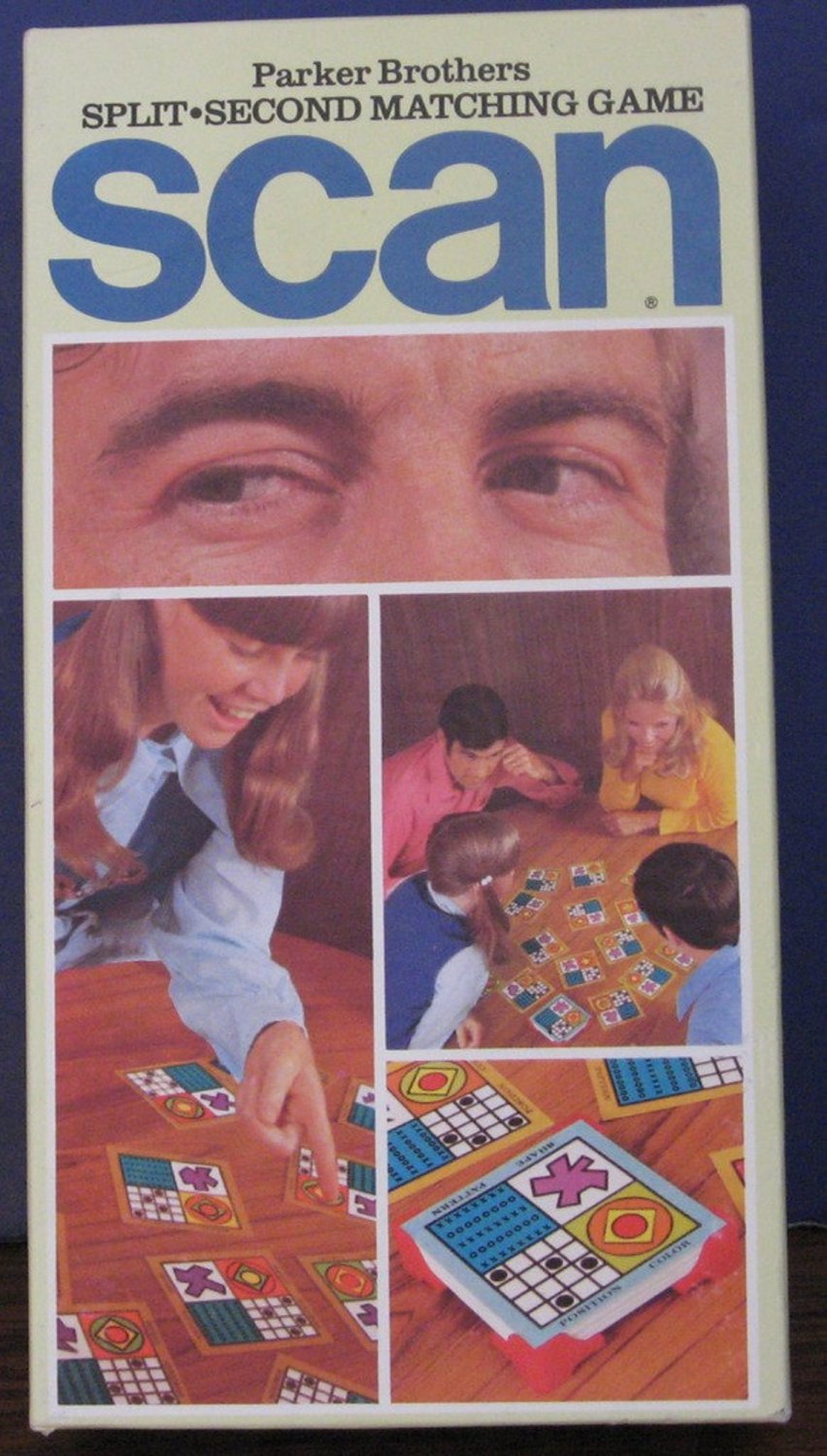 In An Obscure Manner Crossword Puzzle Clue Scan - Parker Brothers Split Second Matching Card Game - 1970 Vintage
