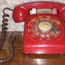Western Electric Rotary Desk Telephone DM500 - Red - Handset Volume Control - 1978 Vintage