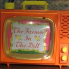 Farmer in the Dell Scrolling Television Music Box TV - Ohio Art - 1970s / 1960s Vintage