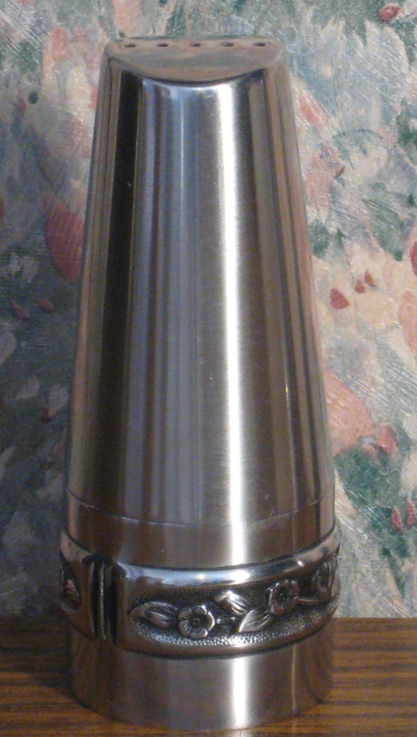 Rogers Insilco Stainless Steel Salt Shaker - 3.5" x 1.25" - 1970s / 1980s Vintage