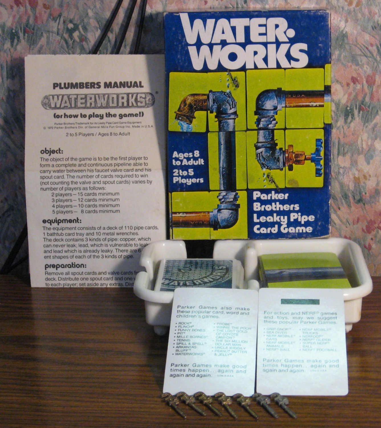 Water Works Leaky Pipe Card Game - Parker Brothers - Waterworks - 1976 Vintage