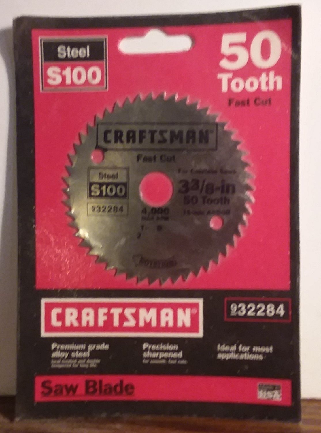 SOLD Craftsman Cordless Circular Saw Blade S100 Steel 50 Tooth Fast Cut 3 3/8"