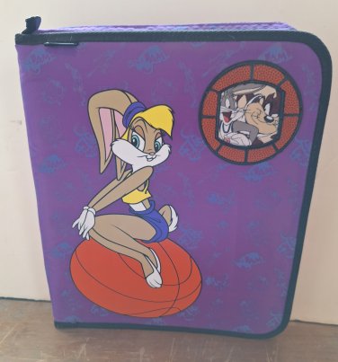 Looney Tunes Space Jam Lola Bunny Stuart Hall 3 Ring Binder / Organizer - 1990s Vintage