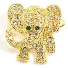 Adorable Crystal Pave Elephant 14K Gold EP Brooch Pin Broach BP41 Adorable Crystal Pave Elephant 14K Gold EP Brooch Pin Broach BP41
