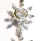 Clear Crystal Sun Dangle Navel Belly Button Ring BJ32