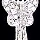 Crystal Pave Dangle Butterfly Navel Belly Button Ring BJ10