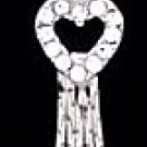 Crystal Pave Dangle HEART Navel Belly Button Ring BJ07