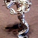 Reverse Dragon Red Crystal Eye Navel Belly Button Ring BJ164