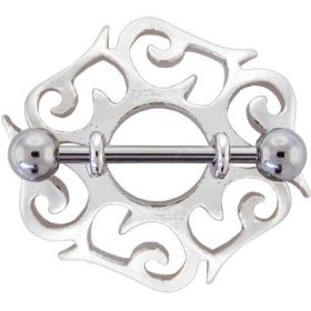 Pair of 2 Celtic Silver Nipple Shields Rings BJ56