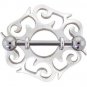 Pair of 2 Celtic Silver Nipple Shields Rings BJ56