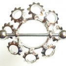 Pair of 2 Crystal Sun Nipple Shield Rings BJ60