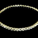 Sparkling Clear Crystal Stretch Sterling Silver Bracelet BR36