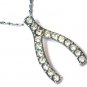 Lucky Crystal Wishbone Pendant Necklace NP24