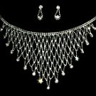 Crystal Chain Link Bib Necklace Set NP03 Crystal Chain Link Bib Necklace Set NP03