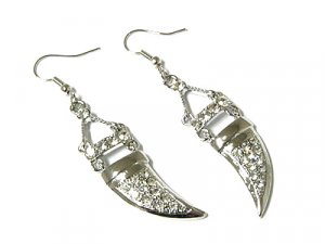 2" Trendy Crystal Pave Tusk Dangle Earrings EA28
