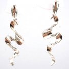 Large Stainless Steel Abstract Wavy Swirl Dangle Earrings EA09