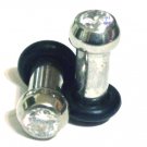 Pair of 2 Faceted Sparkling Clear CZ Crystal Ear Plugs Tunnels BJ23 - 6g