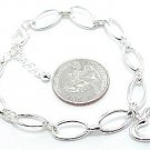 Beautiful Silver Hollow Heart Chain Link Charm Bracelet BR49 Beautiful Silver Hollow Heart Chain Link Charm Bracelet BR49
