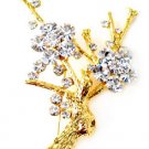 Sparkling Austrian Crystal 14K Gold EP Tree Brooch BP14 Sparkling Austrian Crystal 14K Gold EP Tree Brooch BP14