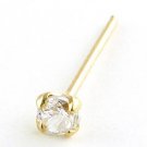 Solid 14K Gold Nose Stud PIN Clear CZ Cubic Zirconia BJ52GCZ Solid 14K Gold Nose Stud PIN Clear CZ Cubic Zirconia BJ52GCZ