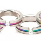 Floating CZ Gay Pride Rainbow Titanium Ring SSR18 Sz 11, 12 Floating CZ Gay Pride Rainbow Titanium Ring SSR18 Sz 11, 12