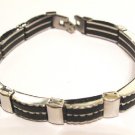Black Rubber Stainless Steel Bracelet SSB22
