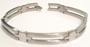Shiny Satin Finish Stainless Steel Bracelet SSB10
