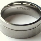 8mm High Polish Satin Finish Titanium Wedding Ring SSR20  Sz 8, 11, 12, 13