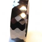 High Polish Faceted Tungsten Carbide Ring TU3031