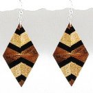 Exotic Wood Dangle Earrings 92.5 Sterling Silver Hooks EA77 Exotic Wood Dangle Earrings 92.5 Sterling Silver Hooks EA77