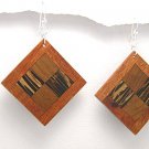 Exotic Wood Dangle Earrings 925 Sterling Silver Hooks EA71 Exotic Wood Dangle Earrings 925 Sterling Silver Hooks EA71