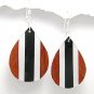 Exotic Wood Dangle Earrings 925 Sterling Silver Hooks EA75