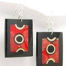 Exotic Wood and Coral Dangle Earrings 925 Sterling Silver Hooks EA76 Exotic Wood and Coral Dangle Earrings 925 Sterling Silver Hooks EA76