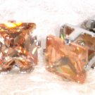 6mm Sparkling TOPAZ Square Faceted CZ Stud Post Earrings EA206 TPZ
