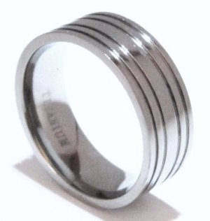 Men's Stylish and Sophisticated Solid Titanium Wedding Ring SSR22 Sz 8-9-12-13