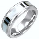 Abalone Shell Inlay Stainless Steel Ring SSR701 Abalone Shell Inlay Stainless Steel Ring SSR701
