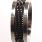 Black Mesh Strip Stainless Steel Ring SSR1757 Sz 9.5 Black Mesh Strip Stainless Steel Ring SSR1757 Sz 9.5