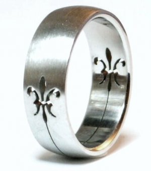 Fleur de Lys Laser Cut Stainless Steel Ring SSR47