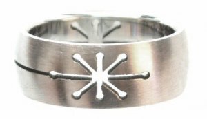 Laser Cut Star Stainless Steel Ring SSR44