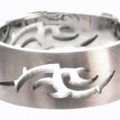Tribal Laser Cut Satin Finish Stainless Steel Ring SSR42