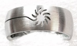 Laser Cut Sun Stainless Steel Ring SSR40